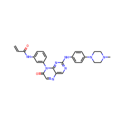C=CC(=O)Nc1cccc(-n2c(=O)cnc3cnc(Nc4ccc(N5CCN(C)CC5)cc4)nc32)c1 ZINC000096933667