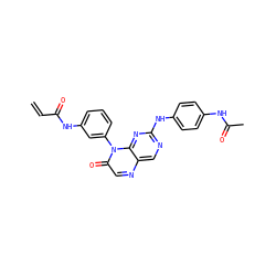 C=CC(=O)Nc1cccc(-n2c(=O)cnc3cnc(Nc4ccc(NC(C)=O)cc4)nc32)c1 ZINC000096933671