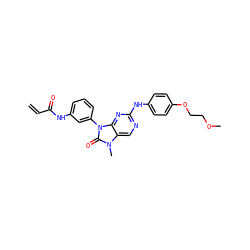 C=CC(=O)Nc1cccc(-n2c(=O)n(C)c3cnc(Nc4ccc(OCCOC)cc4)nc32)c1 ZINC000212115898