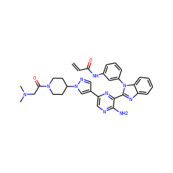 C=CC(=O)Nc1cccc(-n2c(-c3nc(-c4cnn(C5CCN(C(=O)CN(C)C)CC5)c4)cnc3N)nc3ccccc32)c1 ZINC000653882144
