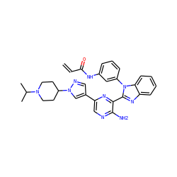 C=CC(=O)Nc1cccc(-n2c(-c3nc(-c4cnn(C5CCN(C(C)C)CC5)c4)cnc3N)nc3ccccc32)c1 ZINC000653900957