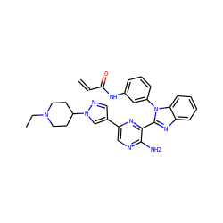 C=CC(=O)Nc1cccc(-n2c(-c3nc(-c4cnn(C5CCN(CC)CC5)c4)cnc3N)nc3ccccc32)c1 ZINC000653897494