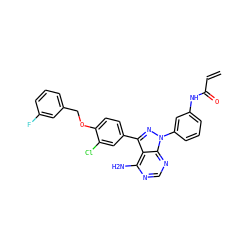 C=CC(=O)Nc1cccc(-n2nc(-c3ccc(OCc4cccc(F)c4)c(Cl)c3)c3c(N)ncnc32)c1 ZINC001772597428