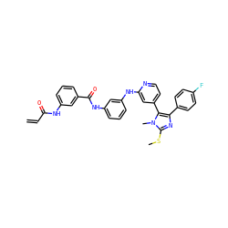 C=CC(=O)Nc1cccc(C(=O)Nc2cccc(Nc3cc(-c4c(-c5ccc(F)cc5)nc(SC)n4C)ccn3)c2)c1 ZINC001772587902