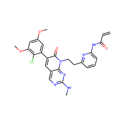 C=CC(=O)Nc1cccc(CCn2c(=O)c(-c3cc(OC)cc(OC)c3Cl)cc3cnc(NC)nc32)n1 ZINC001772625612