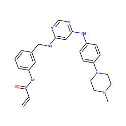 C=CC(=O)Nc1cccc(CNc2cc(Nc3ccc(N4CCN(C)CC4)cc3)ncn2)c1 ZINC000473085999
