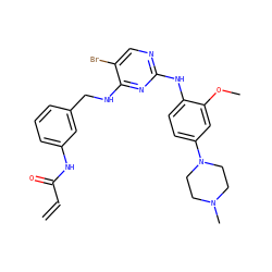C=CC(=O)Nc1cccc(CNc2nc(Nc3ccc(N4CCN(C)CC4)cc3OC)ncc2Br)c1 ZINC000473093987