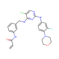 C=CC(=O)Nc1cccc(CNc2nc(Nc3ccc(N4CCOCC4)c(F)c3)ncc2Cl)c1 ZINC000473102937