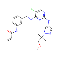 C=CC(=O)Nc1cccc(CNc2nc(Nc3cnn(C(C)(C)COC)c3)ncc2Cl)c1 ZINC000473109116