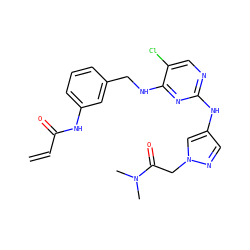 C=CC(=O)Nc1cccc(CNc2nc(Nc3cnn(CC(=O)N(C)C)c3)ncc2Cl)c1 ZINC000473096982