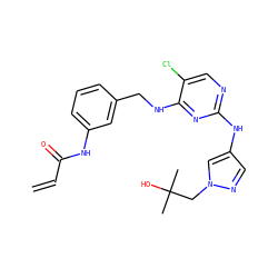 C=CC(=O)Nc1cccc(CNc2nc(Nc3cnn(CC(C)(C)O)c3)ncc2Cl)c1 ZINC000473109860