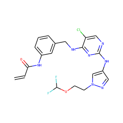C=CC(=O)Nc1cccc(CNc2nc(Nc3cnn(CCOC(F)F)c3)ncc2Cl)c1 ZINC000473107267