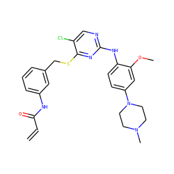 C=CC(=O)Nc1cccc(CSc2nc(Nc3ccc(N4CCN(C)CC4)cc3OC)ncc2Cl)c1 ZINC000473088511