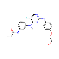 C=CC(=O)Nc1cccc(N(C)c2nc(Nc3ccc(OCCO)cc3)ncc2F)c1 ZINC000220456030