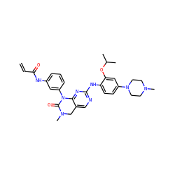 C=CC(=O)Nc1cccc(N2C(=O)N(C)Cc3cnc(Nc4ccc(N5CCN(C)CC5)cc4OC(C)C)nc32)c1 ZINC000084757947