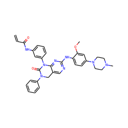 C=CC(=O)Nc1cccc(N2C(=O)N(c3ccccc3)Cc3cnc(Nc4ccc(N5CCN(C)CC5)cc4OC)nc32)c1 ZINC000084757242