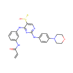 C=CC(=O)Nc1cccc(Nc2nc(Nc3ccc(N4CCOCC4)cc3)ncc2[S@@+](C)[O-])c1 ZINC000205651474