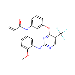 C=CC(=O)Nc1cccc(Oc2nc(Nc3ccccc3OC)ncc2C(F)(F)F)c1 ZINC000146445127