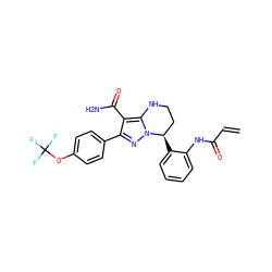 C=CC(=O)Nc1ccccc1[C@@H]1CCNc2c(C(N)=O)c(-c3ccc(OC(F)(F)F)cc3)nn21 ZINC001772642534