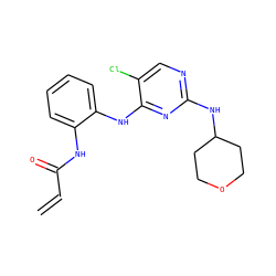 C=CC(=O)Nc1ccccc1Nc1nc(NC2CCOCC2)ncc1Cl ZINC000219249839