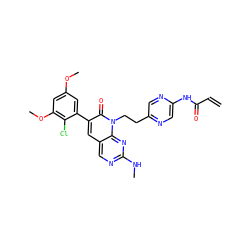 C=CC(=O)Nc1cnc(CCn2c(=O)c(-c3cc(OC)cc(OC)c3Cl)cc3cnc(NC)nc32)cn1 ZINC000220152973
