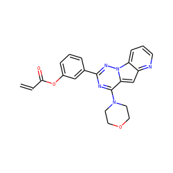 C=CC(=O)Oc1cccc(-c2nc(N3CCOCC3)c3cc4ncccc4n3n2)c1 ZINC000073221455
