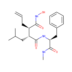 C=CC[C@@H](C(=O)NO)[C@@H](CC(C)C)C(=O)N[C@@H](Cc1ccccc1)C(=O)NC ZINC000029236845