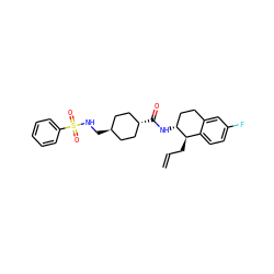 C=CC[C@@H]1c2ccc(F)cc2CC[C@H]1NC(=O)[C@H]1CC[C@H](CNS(=O)(=O)c2ccccc2)CC1 ZINC000299847877