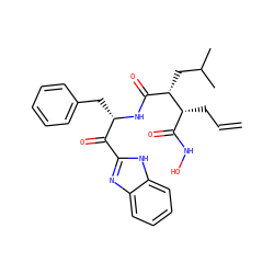 C=CC[C@H](C(=O)NO)[C@@H](CC(C)C)C(=O)N[C@@H](Cc1ccccc1)C(=O)c1nc2ccccc2[nH]1 ZINC000026974911
