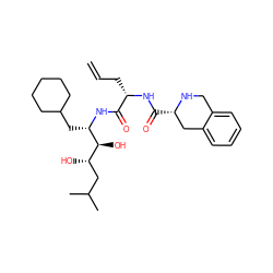 C=CC[C@H](NC(=O)[C@H]1Cc2ccccc2CN1)C(=O)N[C@@H](CC1CCCCC1)[C@@H](O)[C@@H](O)CC(C)C ZINC000084402304