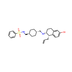 C=CC[C@H]1c2ccc(O)cc2CC[C@H]1NC[C@H]1CC[C@H](CNS(=O)(=O)c2ccccc2)CC1 ZINC000299847393