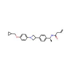C=CCC(=O)N[C@@H](C)c1ccc(C2CN(c3ccc(OCC4CC4)cc3)C2)cc1 ZINC000149951704