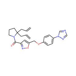 C=CCC1(CC=C)CCCN1C(=O)c1cc(COc2ccc(-n3cncn3)cc2)on1 ZINC000015069914