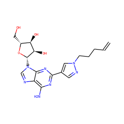 C=CCCCn1cc(-c2nc(N)c3ncn([C@@H]4O[C@H](CO)[C@@H](O)[C@H]4O)c3n2)cn1 ZINC000026748793