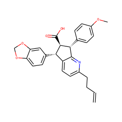 C=CCCc1ccc2c(n1)[C@@H](c1ccc(OC)cc1)[C@H](C(=O)O)[C@H]2c1ccc2c(c1)OCO2 ZINC000013859854