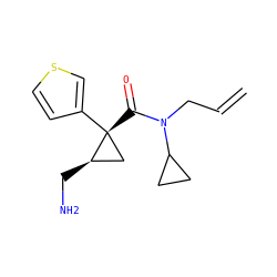 C=CCN(C(=O)[C@@]1(c2ccsc2)C[C@H]1CN)C1CC1 ZINC000029042823