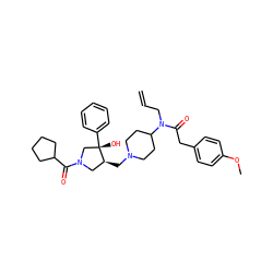 C=CCN(C(=O)Cc1ccc(OC)cc1)C1CCN(C[C@H]2CN(C(=O)C3CCCC3)C[C@]2(O)c2ccccc2)CC1 ZINC000053297066