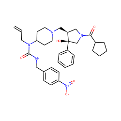 C=CCN(C(=O)NCc1ccc([N+](=O)[O-])cc1)C1CCN(C[C@H]2CN(C(=O)C3CCCC3)C[C@]2(O)c2ccccc2)CC1 ZINC000053312645