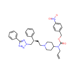 C=CCN(C(=O)OCc1ccc([N+](=O)[O-])cc1)C1CCN(CC[C@@H](Cn2nnc(-c3ccccc3)n2)c2ccccc2)CC1 ZINC000026834158