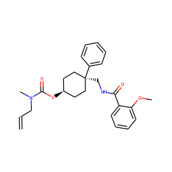 C=CCN(C)C(=O)O[C@H]1CC[C@@](CNC(=O)c2ccccc2OC)(c2ccccc2)CC1 ZINC000100763849