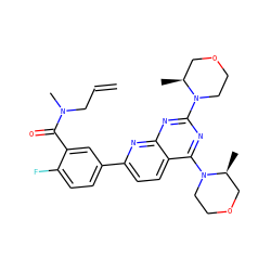 C=CCN(C)C(=O)c1cc(-c2ccc3c(N4CCOC[C@@H]4C)nc(N4CCOC[C@@H]4C)nc3n2)ccc1F ZINC000146018558