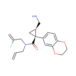 C=CCN(CC(=C)F)C(=O)[C@@]1(c2ccc3c(c2)OCCO3)C[C@H]1CN ZINC000029046886