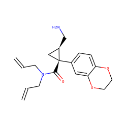 C=CCN(CC=C)C(=O)[C@@]1(c2ccc3c(c2)OCCO3)C[C@H]1CN ZINC000029046760