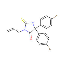 C=CCN1C(=O)C(c2ccc(Br)cc2)(c2ccc(Br)cc2)NC1=S ZINC000013642250