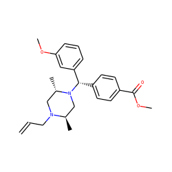 C=CCN1C[C@H](C)N([C@@H](c2ccc(C(=O)OC)cc2)c2cccc(OC)c2)C[C@H]1C ZINC000028760367