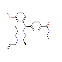 C=CCN1C[C@H](C)N([C@H](c2ccc(C(=O)N(C)CC)cc2)c2cccc(OC)c2)C[C@H]1C ZINC000022450934