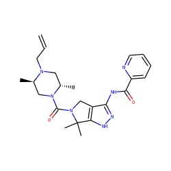C=CCN1C[C@H](C)N(C(=O)N2Cc3c(NC(=O)c4ccccn4)n[nH]c3C2(C)C)C[C@H]1C ZINC000149330385