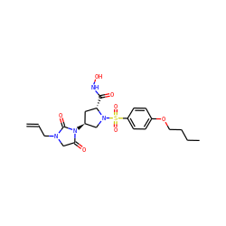 C=CCN1CC(=O)N([C@H]2C[C@H](C(=O)NO)N(S(=O)(=O)c3ccc(OCCCC)cc3)C2)C1=O ZINC000013835769