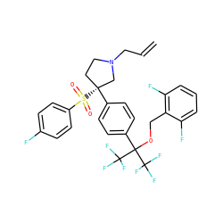 C=CCN1CC[C@@](c2ccc(C(OCc3c(F)cccc3F)(C(F)(F)F)C(F)(F)F)cc2)(S(=O)(=O)c2ccc(F)cc2)C1 ZINC001772639518