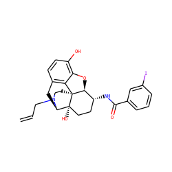 C=CCN1CC[C@]23c4c5ccc(O)c4O[C@H]2[C@H](NC(=O)c2cccc(I)c2)CC[C@@]3(O)[C@H]1C5 ZINC000072175659